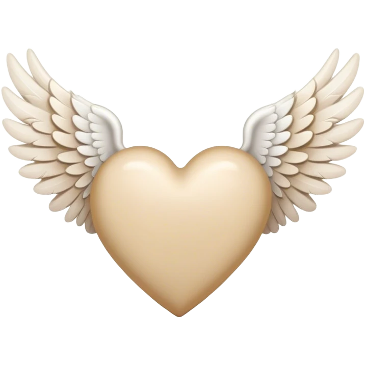beige heart with white angel wings emoji