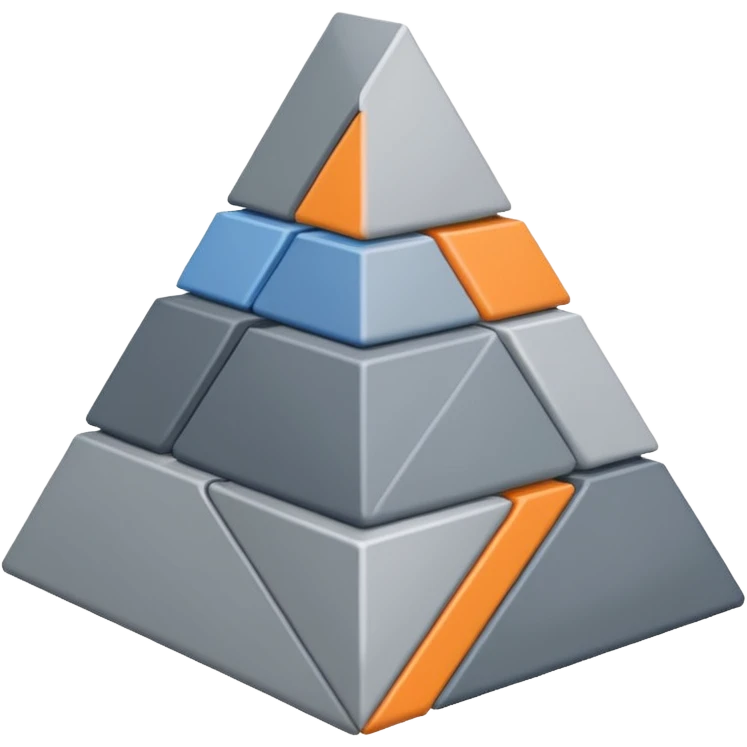 2-d triangle with boxes inside like a bureaucratic system (NOT 3D) emoji