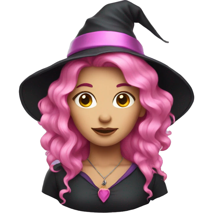 Pink hair witch emoji