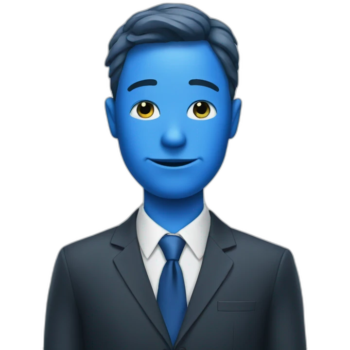 blue man in a suit emoji