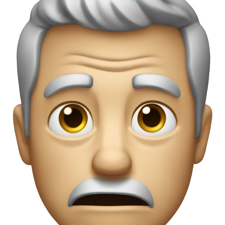 Create an emoji of an Australian dad who looks mad or is shouting. He should have a slightly angry expression with furrowed brows and an open mouth, as if he's shouting. Avoid any smile; instead, show a frustrated or intense expression. emoji