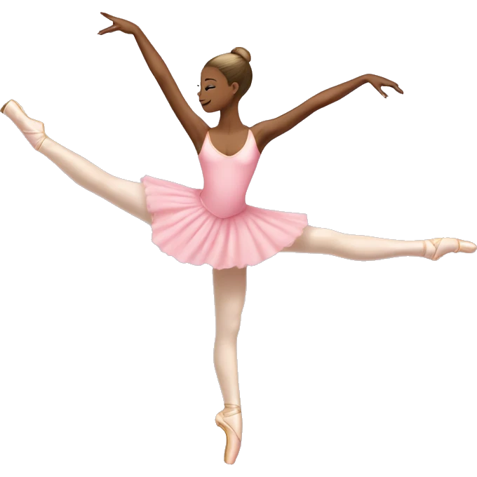 ballerina wearing pink doing an arabesque on pointe emoji