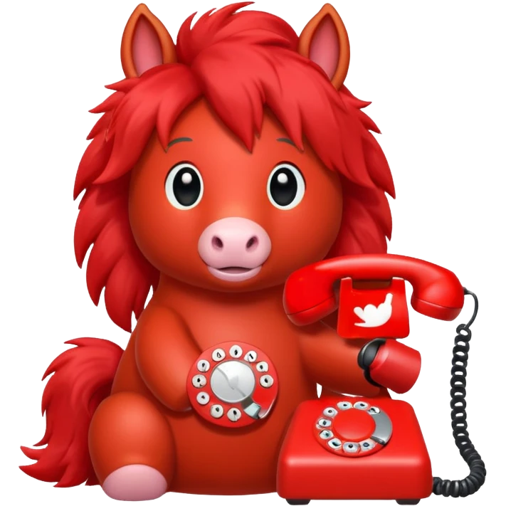 red Pony talking on the phone emoji