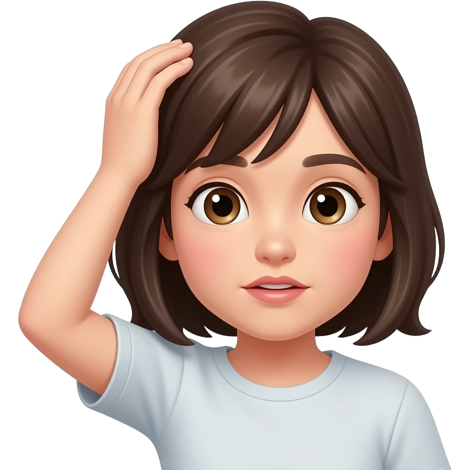 face asking huh, with hand in the hair emoji