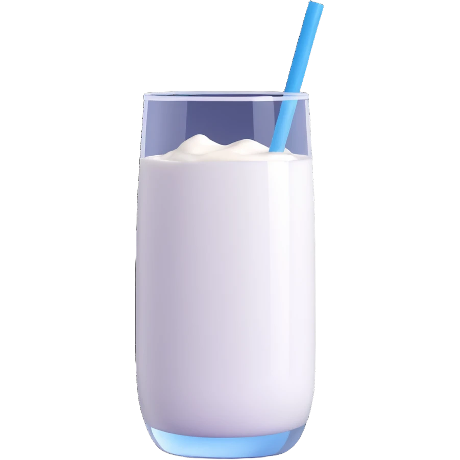 white, bubbly Turkish yogurt drink in a glass, condensation on the outside emoji