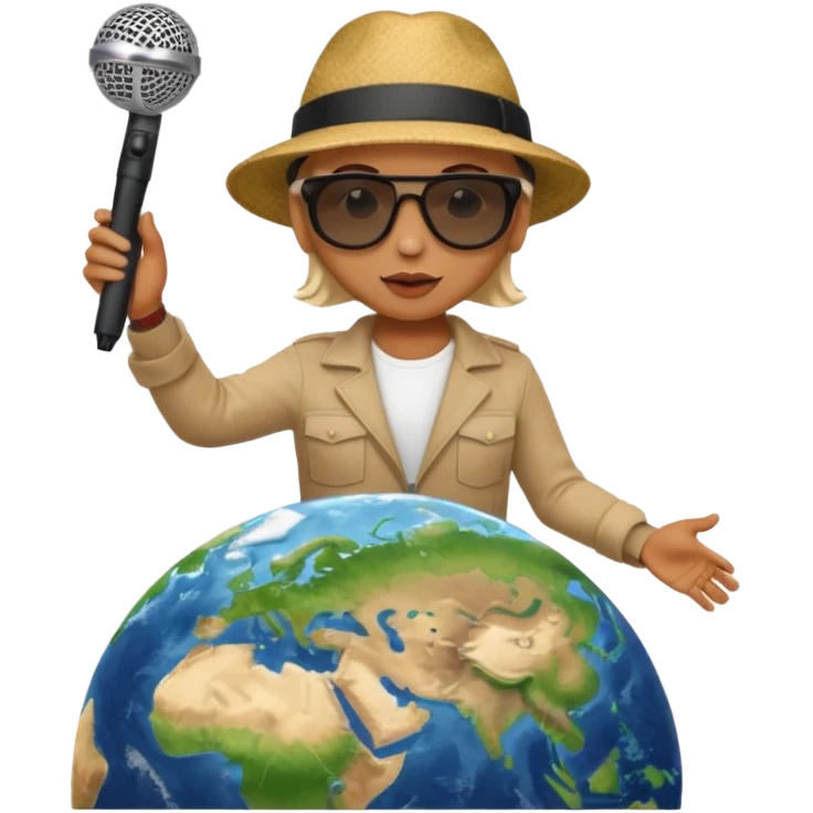 earth + reporter emoji