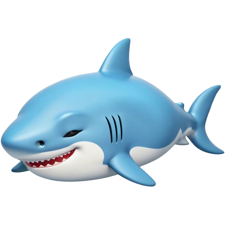 Meme-Worthy Cute Sleeping Shark Portrait Emoji, Head resting peacefully with a contented smile, showcasing a powerful, sleek build and a luxuriously soft streamlined body, eyes shut in a serene, restful drift, Simplified yet hilariously adorable features, highly detailed, glowing with a soft, drowsy light, high shine, relaxed and utterly lovable, stylized with an air of playful laziness, bright and heartwarming, soft glowing outline, capturing the essence of a comically sleepy shark, so meme‐worthy it feels like it could instantly become the next viral sensation of adorable oceanic slumber! emoji