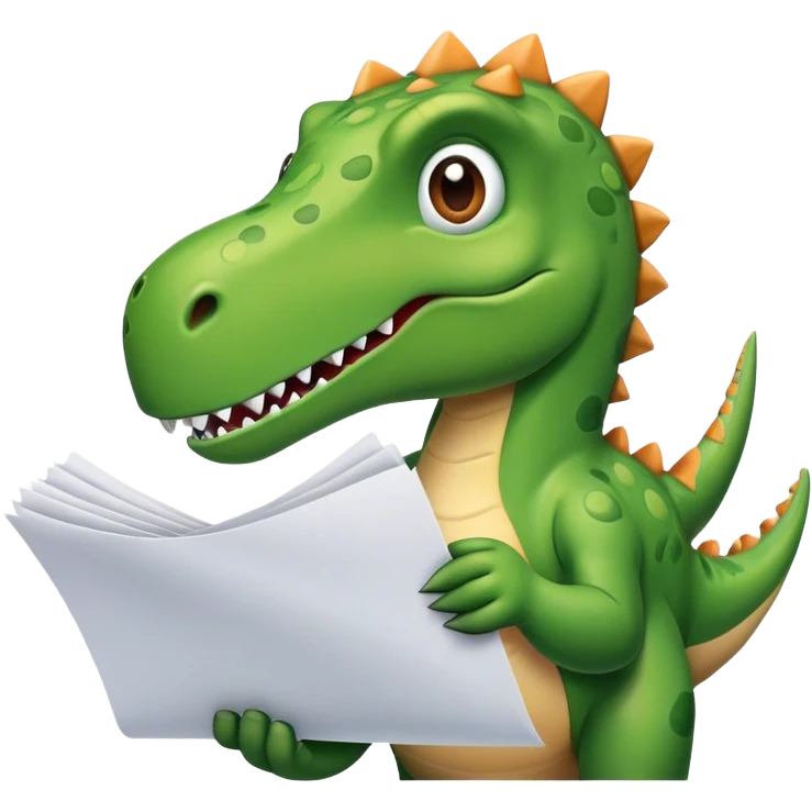 dinosaur hand in papers emoji