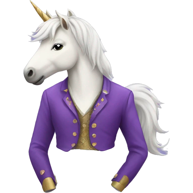 Unicorn with purple jacket emoji