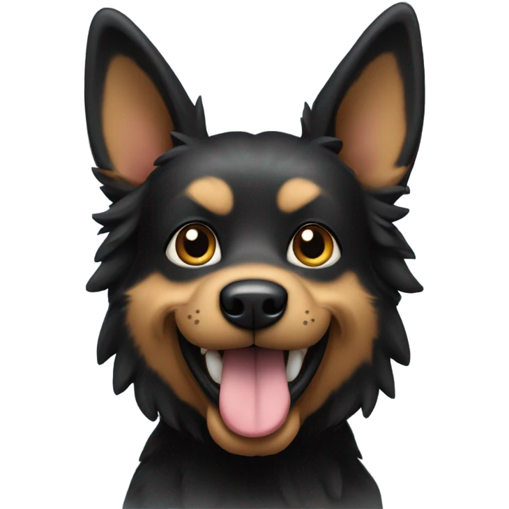 Black pointed ears dog emoji