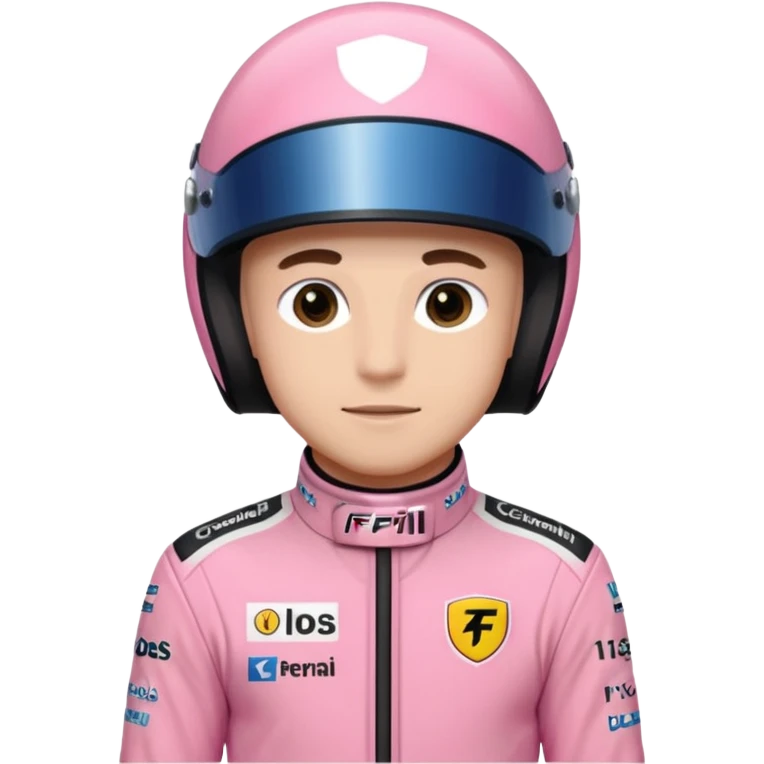 Charles Leclerc wearing pink F1 racing suit emoji