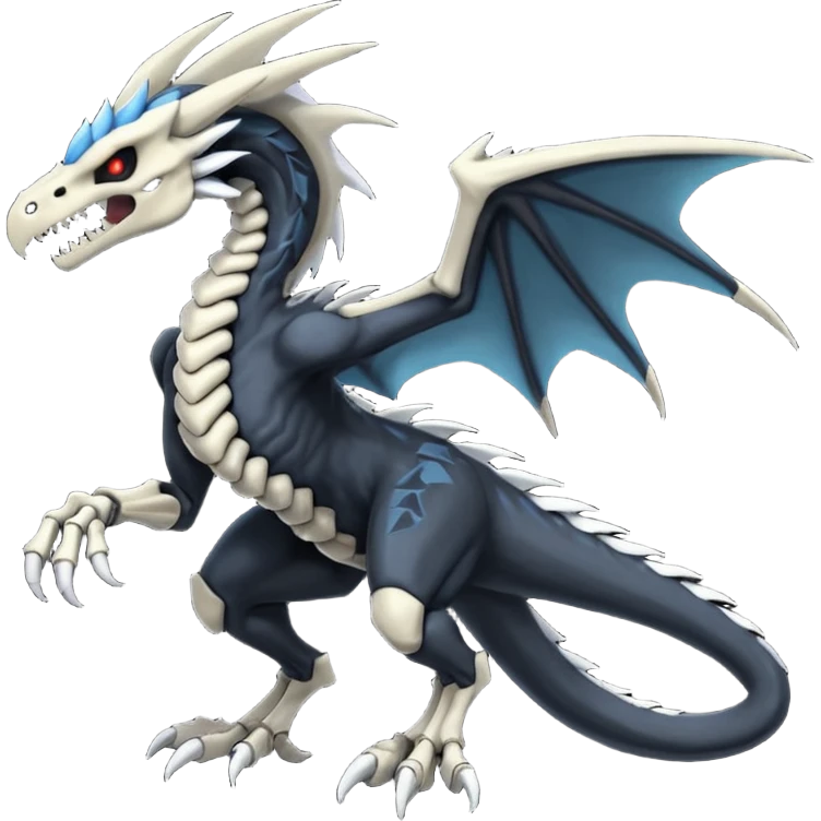 Edgy Cool Badass Evil Skeletal Salandit-Zekrom-Silvally-Nargacuga-fusion (full body) emoji