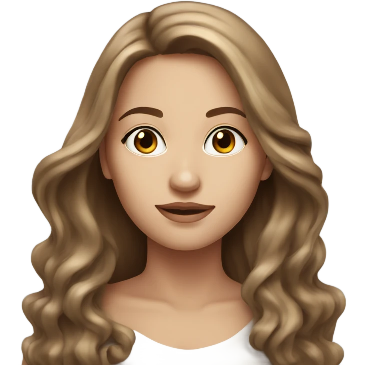 stunning beauty white woman, brown long hair emoji