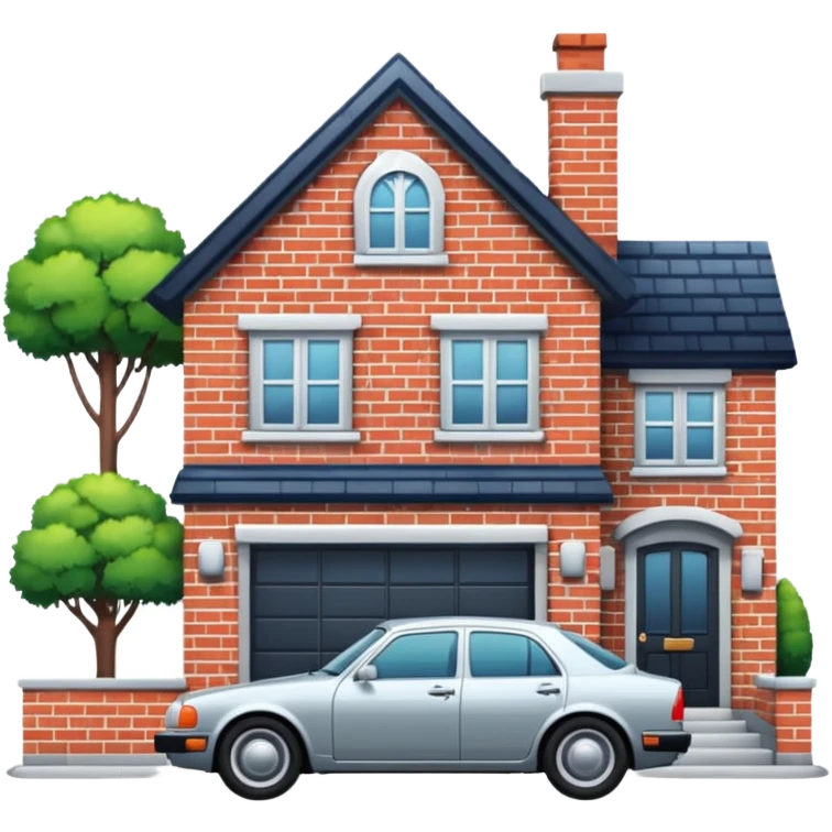 house with car parked in front emoji