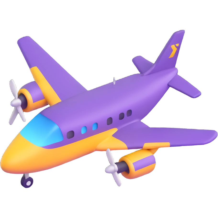 purple airplane emoji