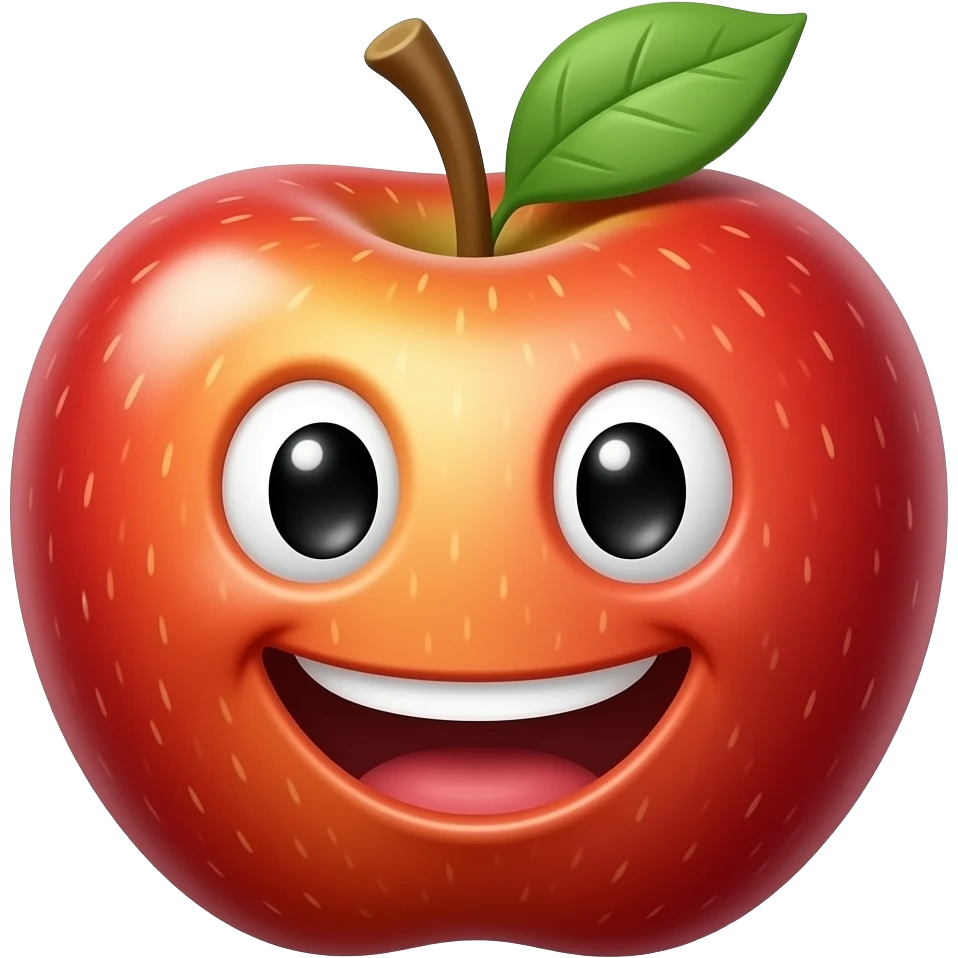 very happy apple emoji