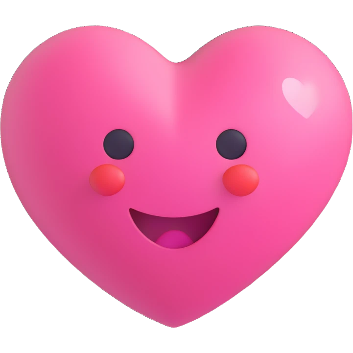 pink heart with a slight 3D effect, no text, emoji style emoji