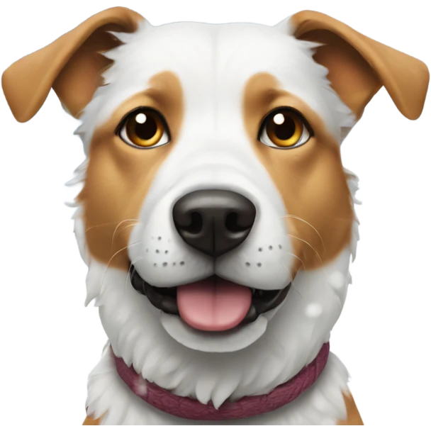 Face on a snowy dog emoji