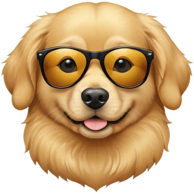 small golden retriever wearing black sunglasses  emoji
