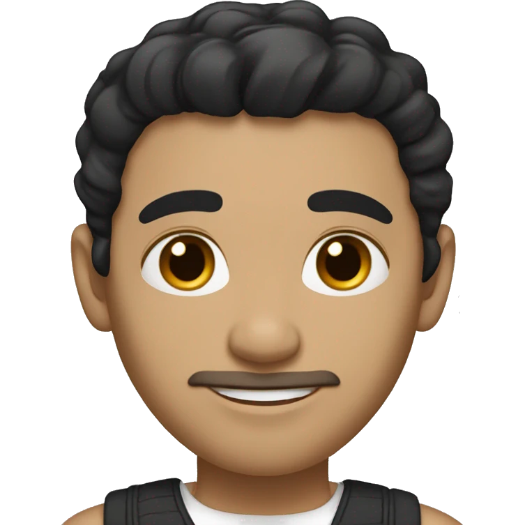 A morrocan dude with white skin and black hair and brown eyes and degrade haircut emoji