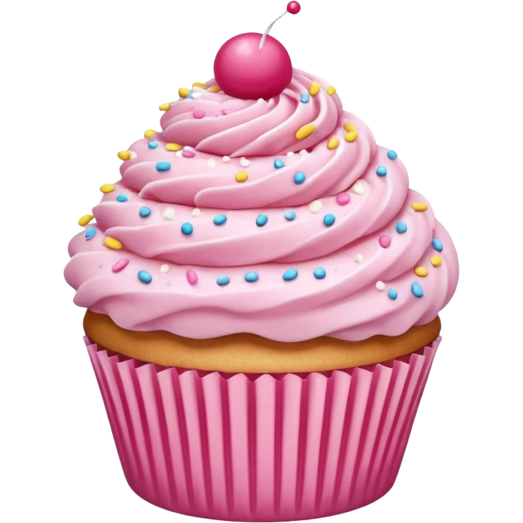 Cupcake with pink icing emoji