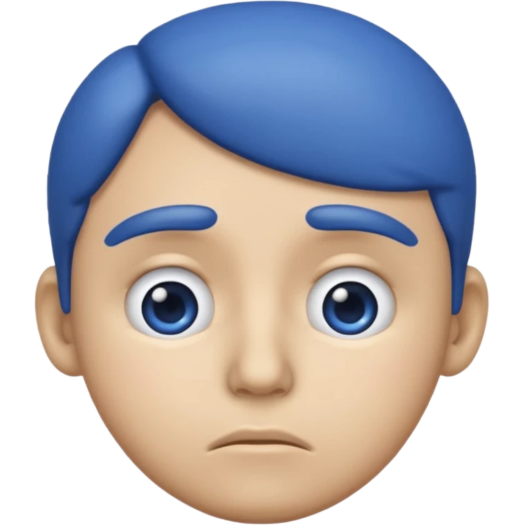 Blue emoji keeping hand in lip emoji