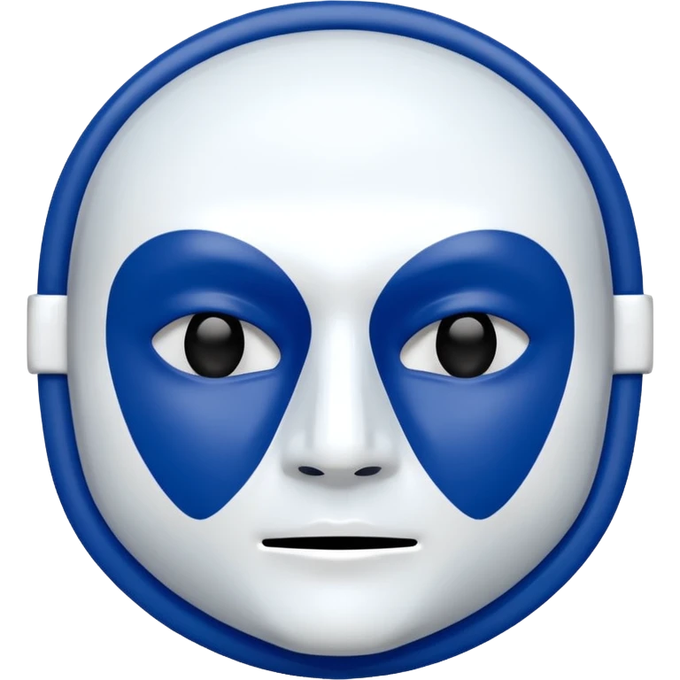 full face mask blue and white on two sides emoji