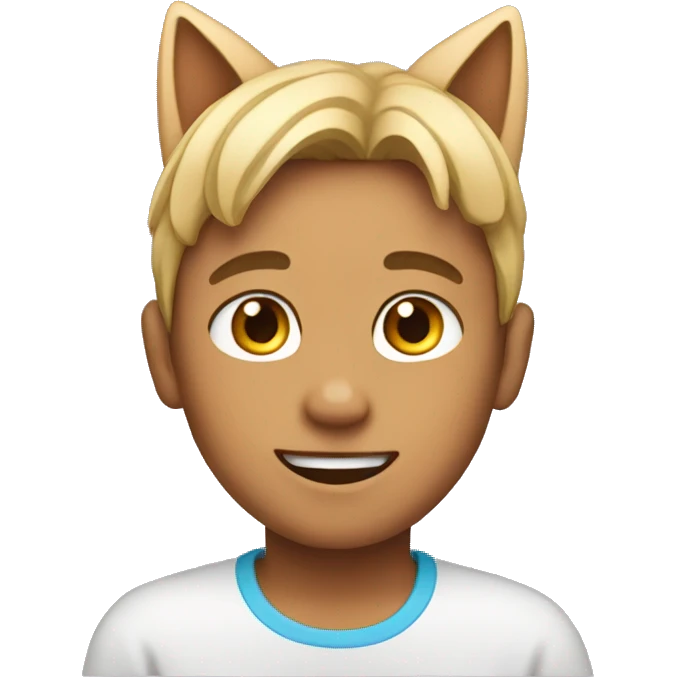 A boy with cat ears emoji