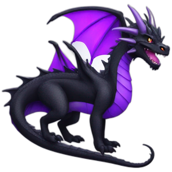 A black dragon with purple horns emoji