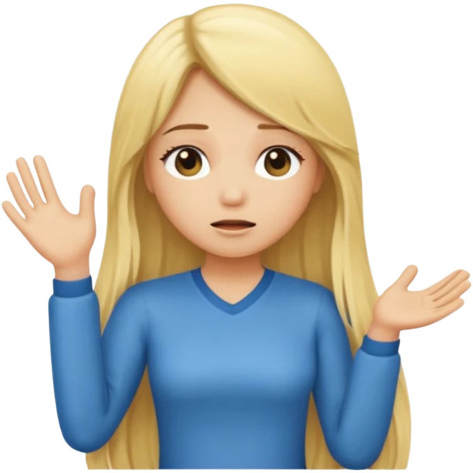 blonde cartoon girl long hair asking for a timeout emoji