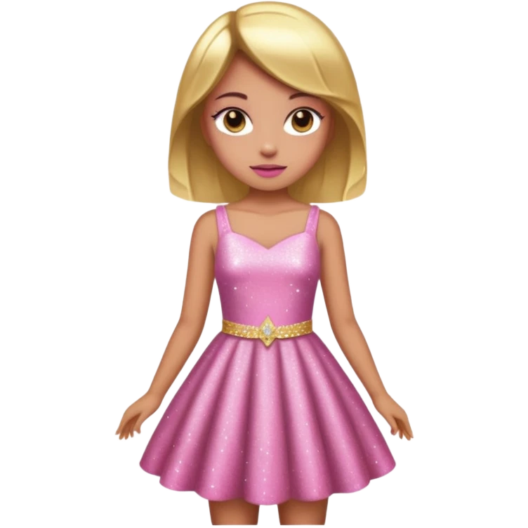 Pink sparkly gold model girl emoji