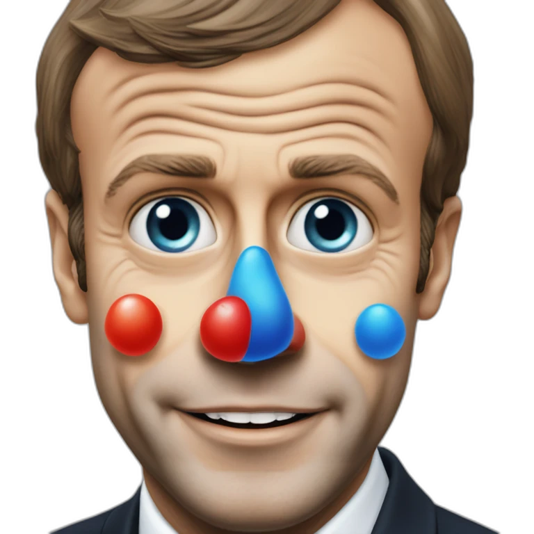 emmanuel macron déguisé en clown emoji