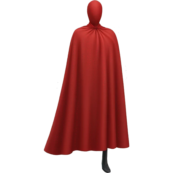 faceless mannequin flying red cape without hood emoji