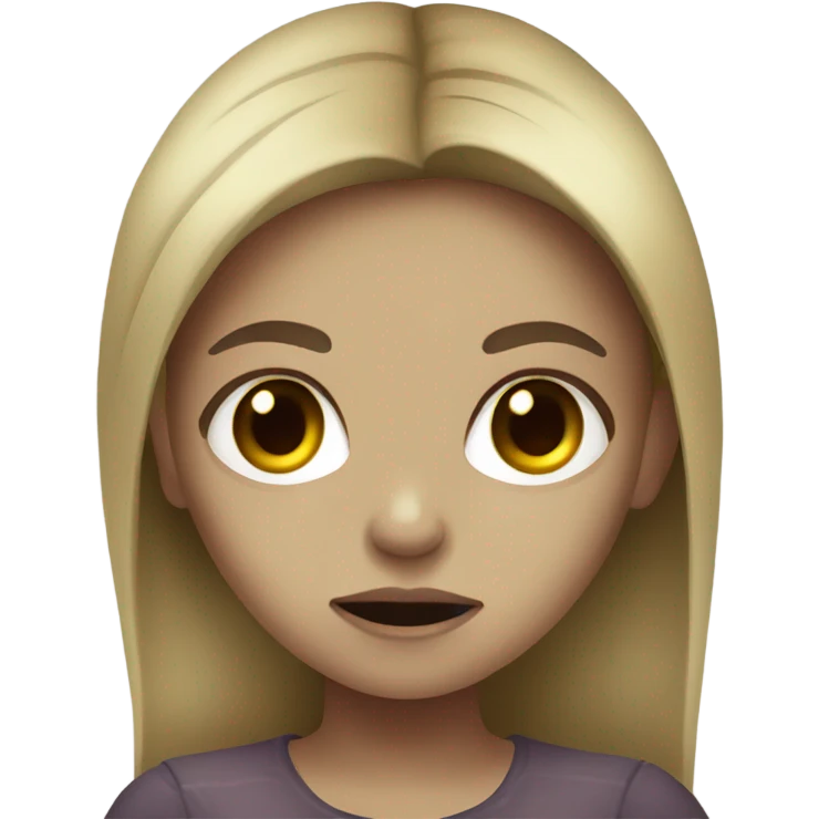 dark blondie girl zombie with brown eyes emoji