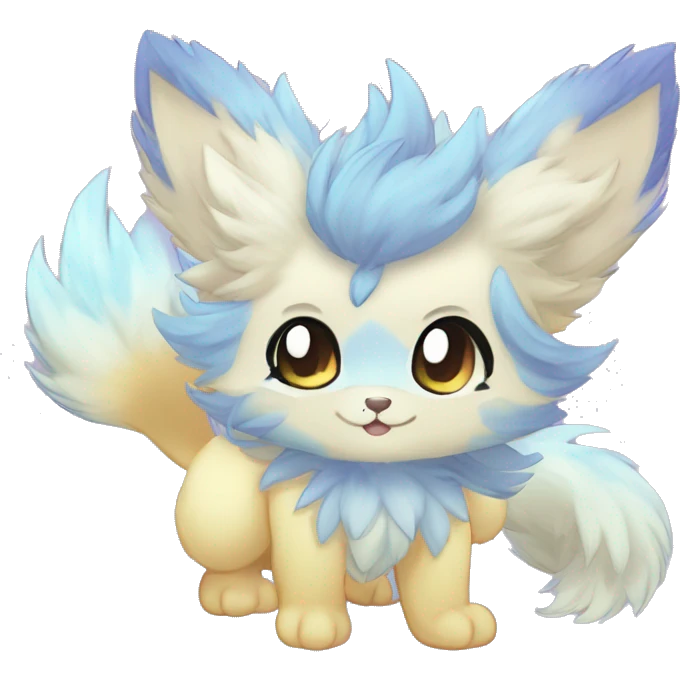 Anthro Scalie Fluffy Cool Cute Magical Shiny Colorful Pastel Sparkle Kemono-style Chibi Fantasy-Animal-Fakémon-Pokémon-Hybrid Fur Sona Aesthetic Full Body emoji