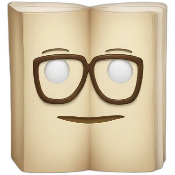 Book with smiling face emoji