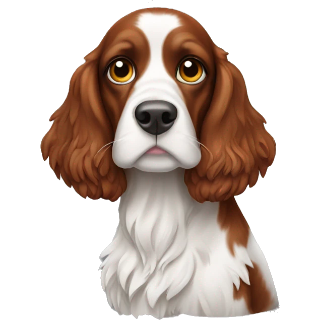 Red and white hunting spaniel emoji