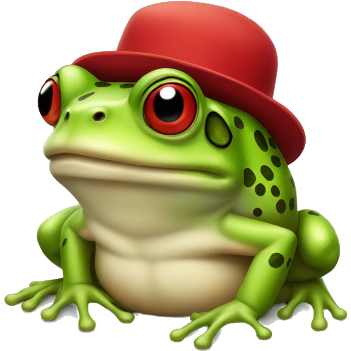 Frog with red hat emoji