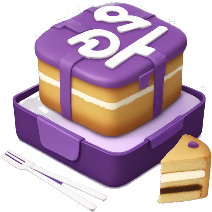 Bento cake in purple / lila with 24 written on it emoji