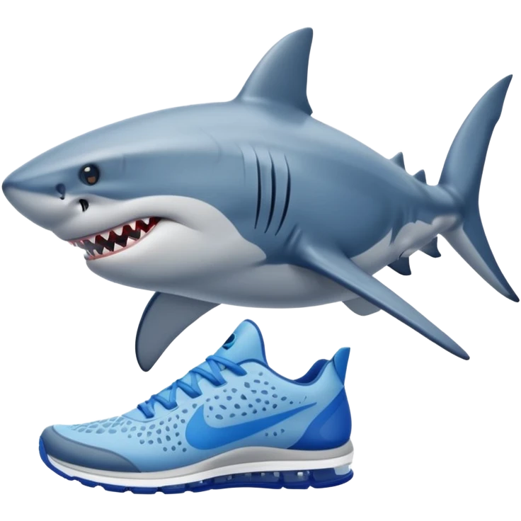 Shark with blue nikes  emoji