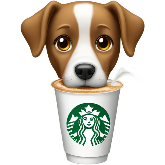 Dog drinking Starbucks  emoji
