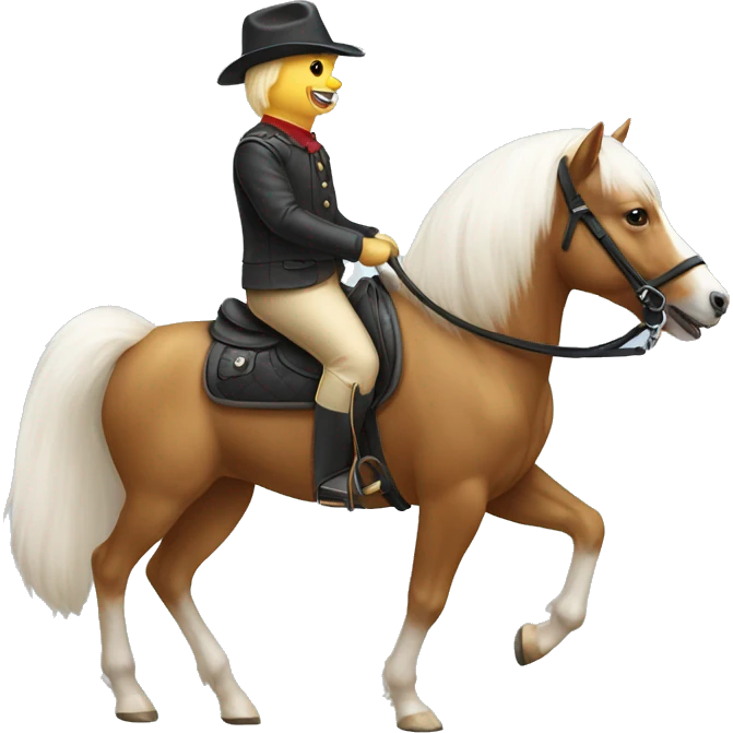 White Pomeranian riding horse emoji