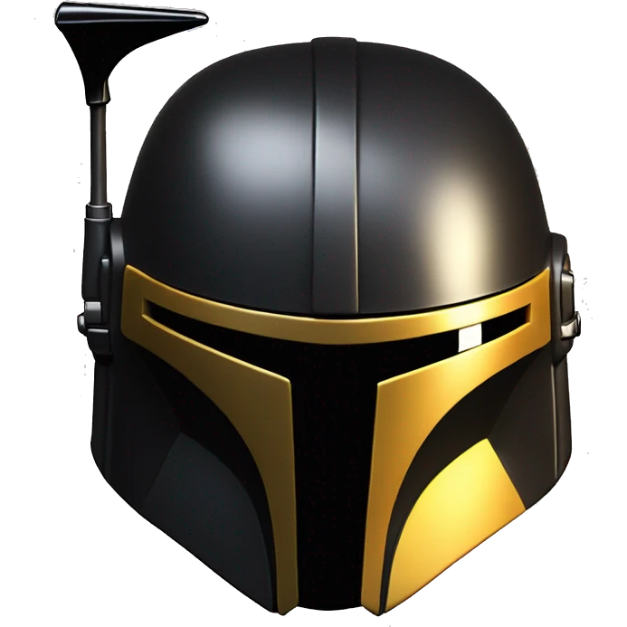 Mandalorian helmet black and yellow with antenna emoji