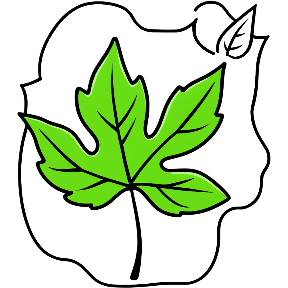 text document with a leaf watermark emoji