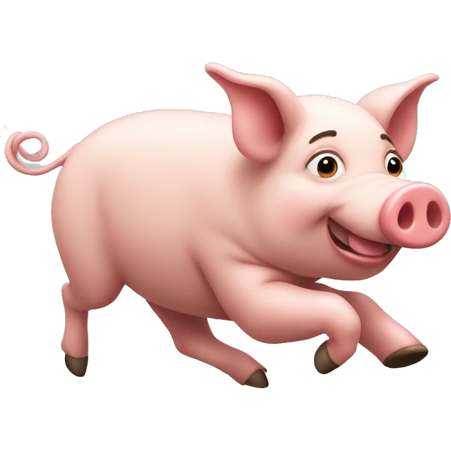 Pig runs emoji