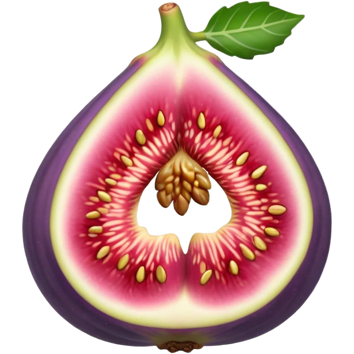 Please create a emoji of a single half of a fig with the internal seeds make it cute emoji