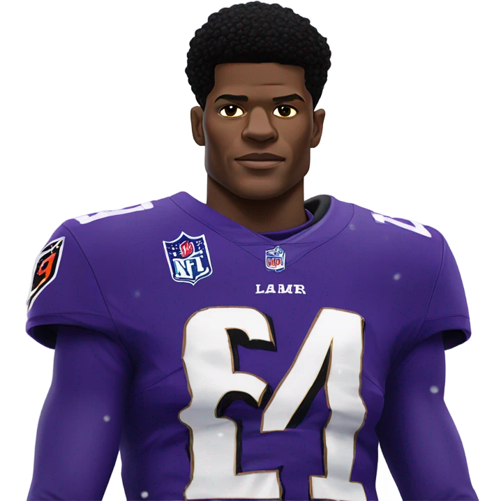 Lamar Jackson on top of snow emoji