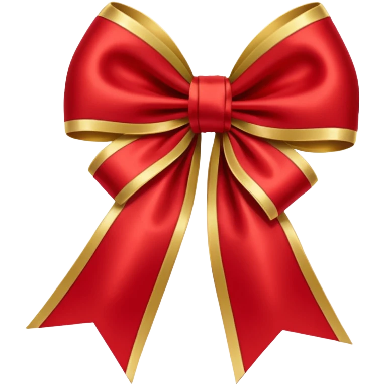 Red christmas bow with gold emoji