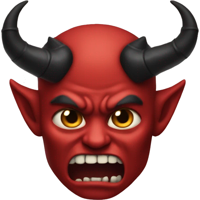 demon red skın wıthe black horns  emoji