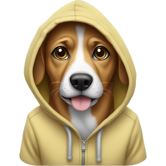 Dog wearing a hoodie emoji